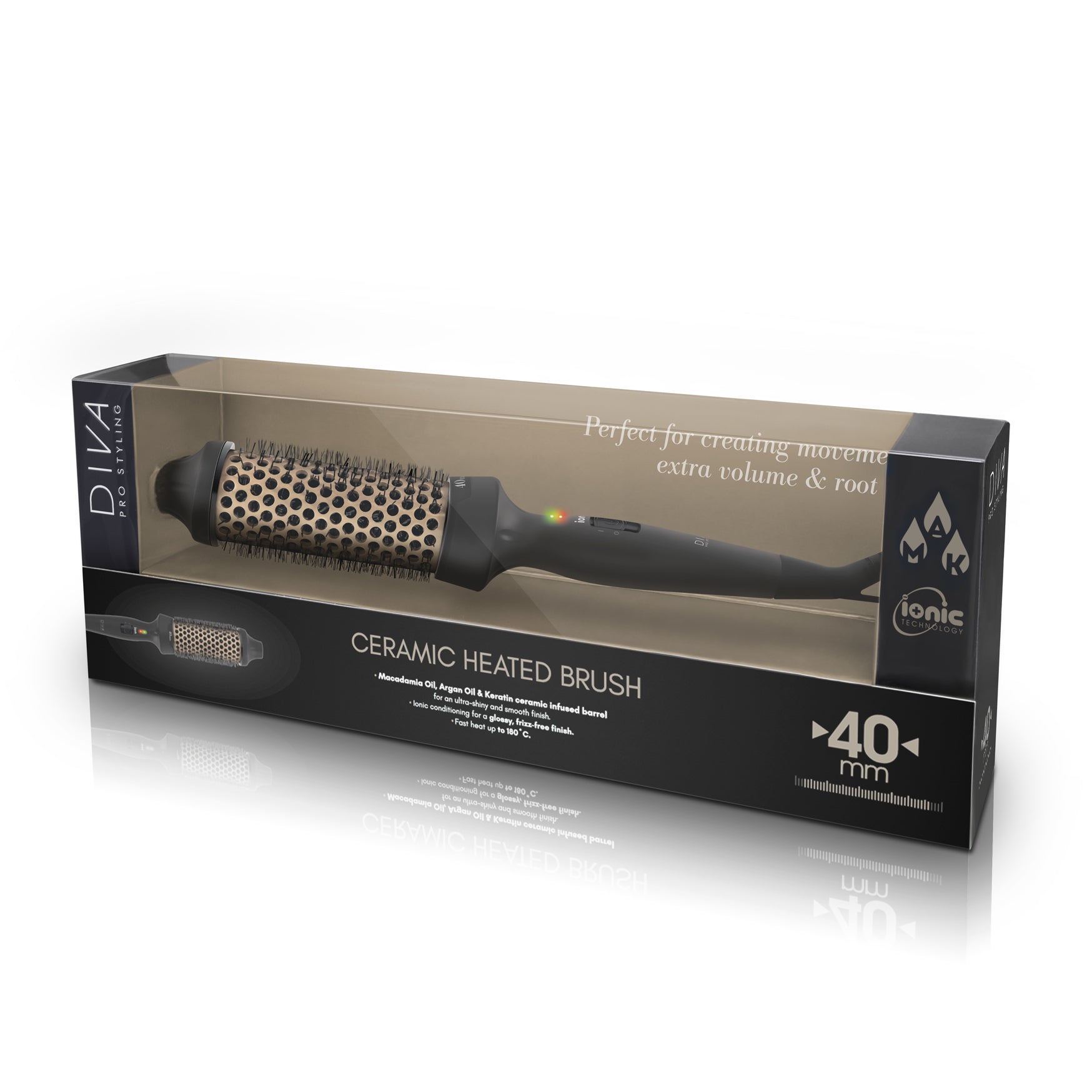 Ceramic top heated brush